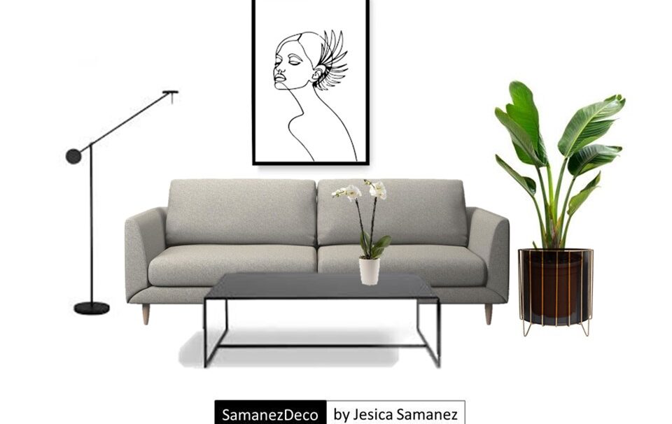 sala decorada con plantas minimalismo