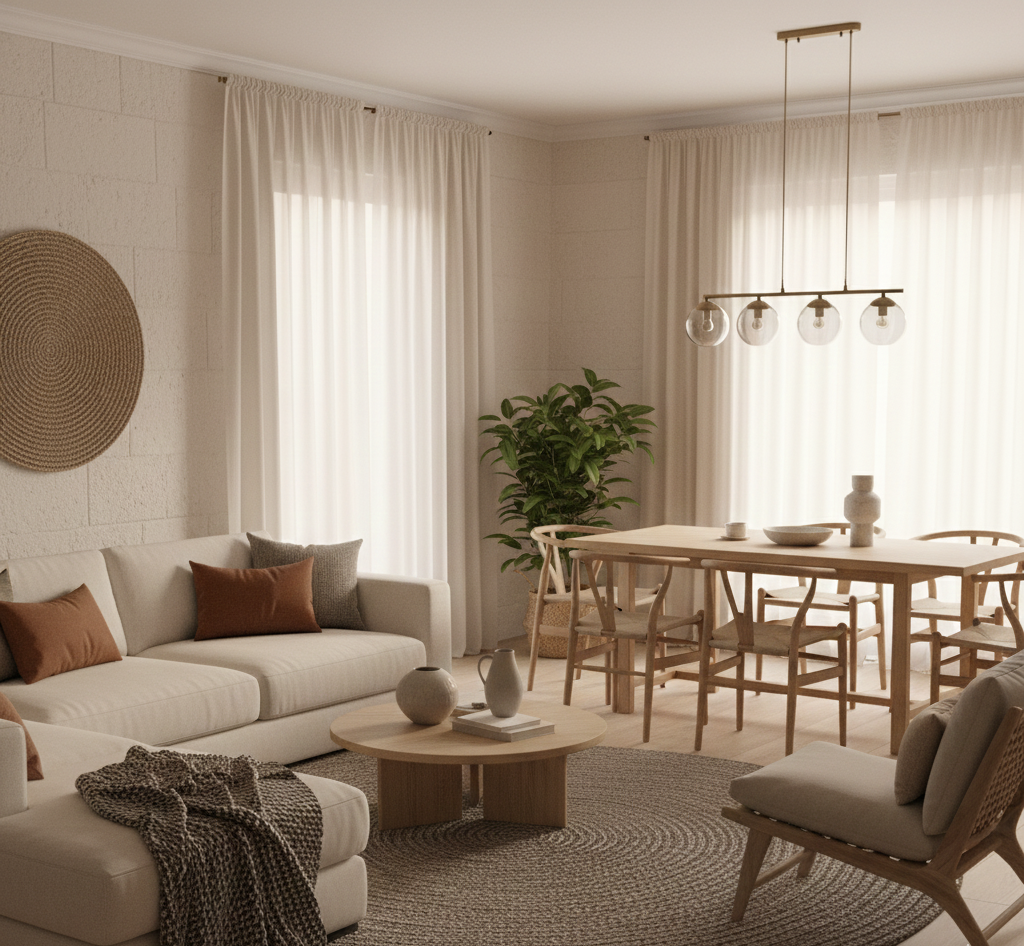 Combinación equilibrada de texturas para vender propiedades