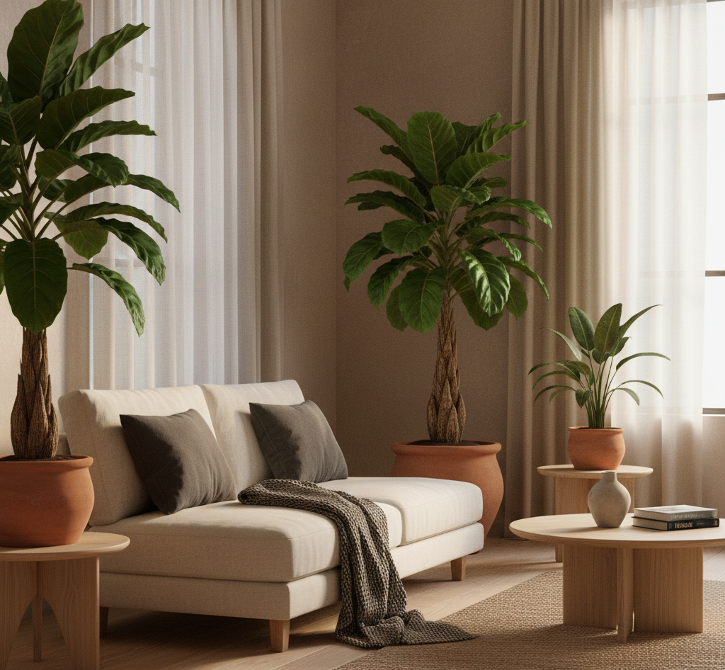 Plantas de textura dramática en diseño interior