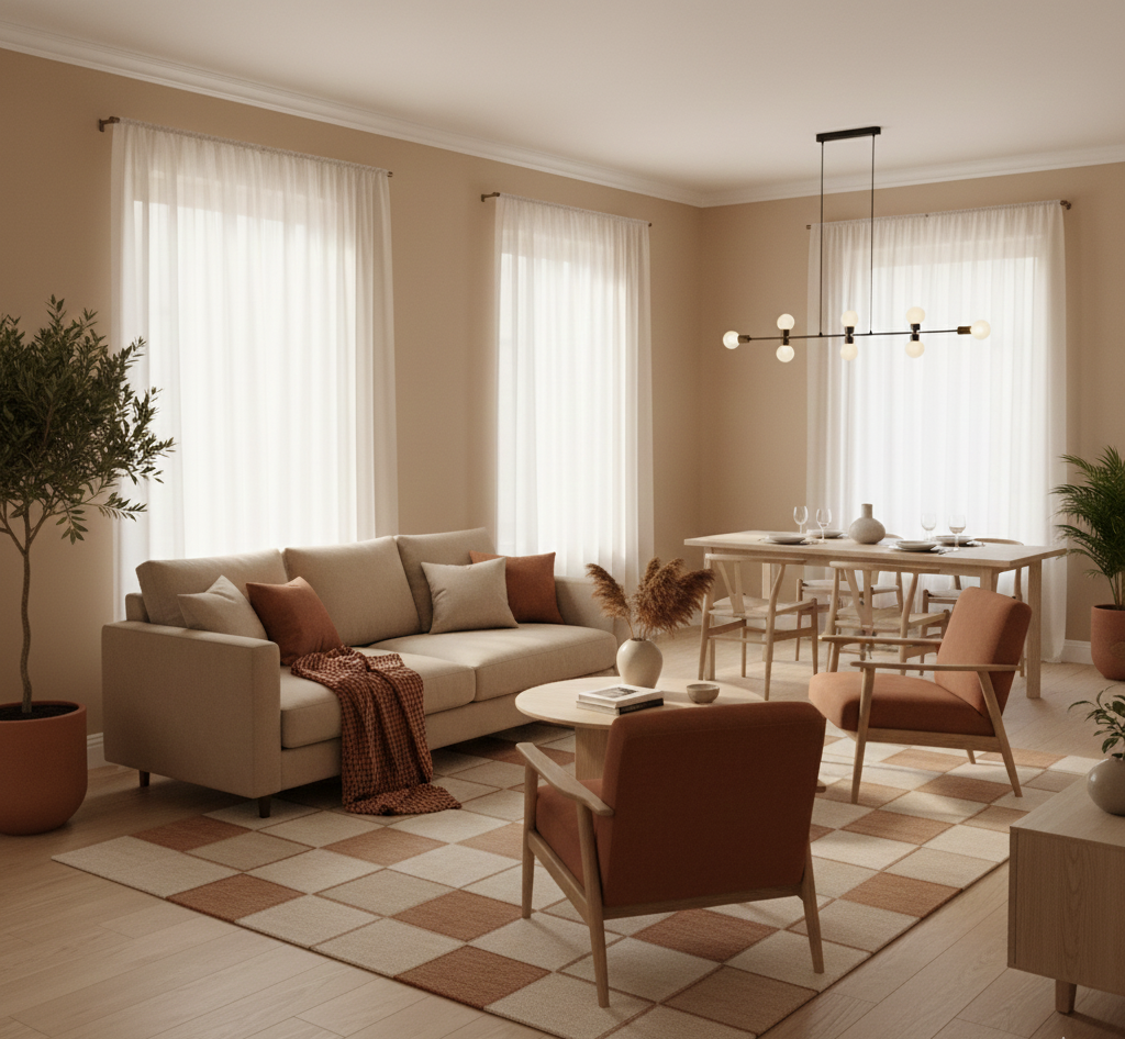 Psicología del color inmobiliario con tonos tierra que generan ventas emocionales