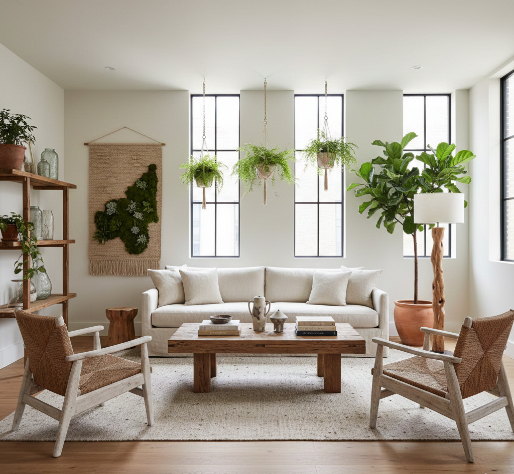 decoración sostenible elegante con materiales reciclados