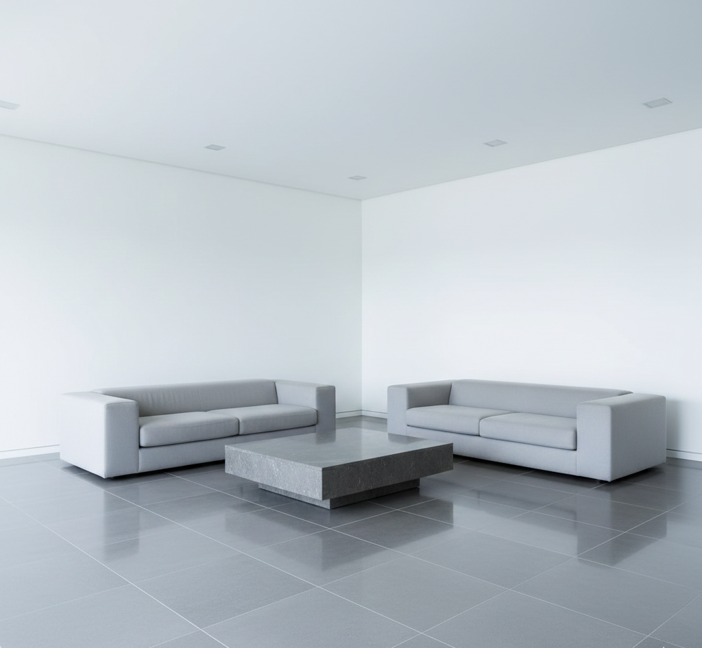 Espacio interior frío sin aplicación de biofilia estratégica