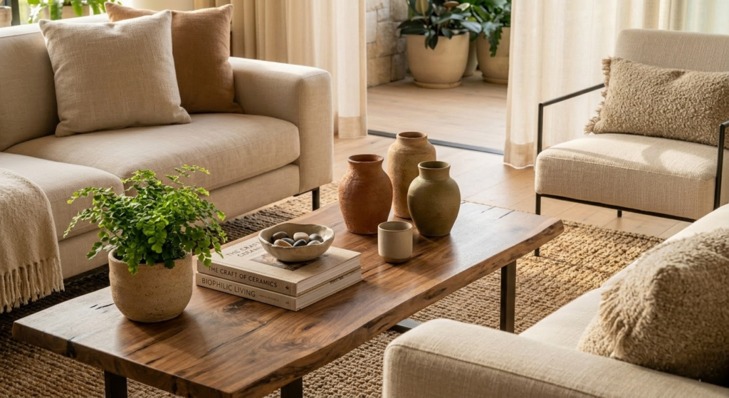 materiales naturales en diseño interior