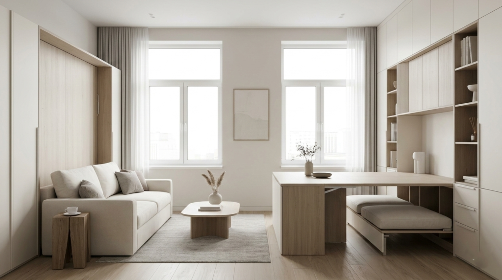 optimizar metros cuadrados muebles a diseño multiusos