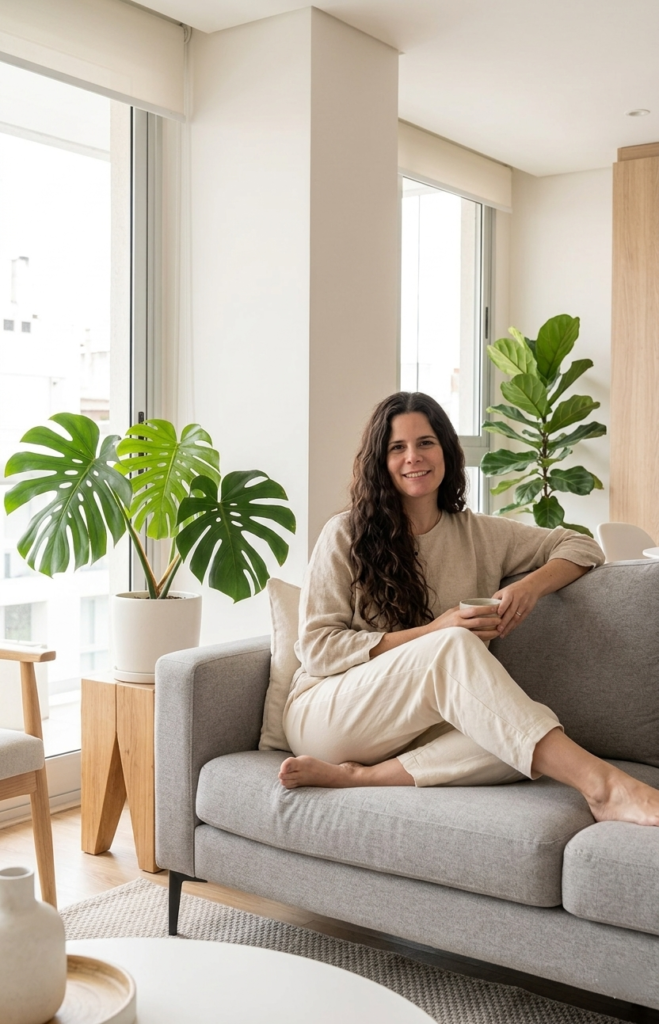 persona disfrutando espacio armonioso