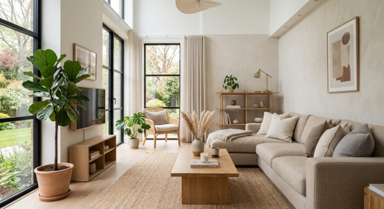 Farmacia visual diseño de interiores sala moderna con iluminación natural