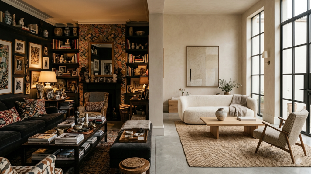 Casa mentalmente cansada por exceso de decoración y ruido visual en interiores.