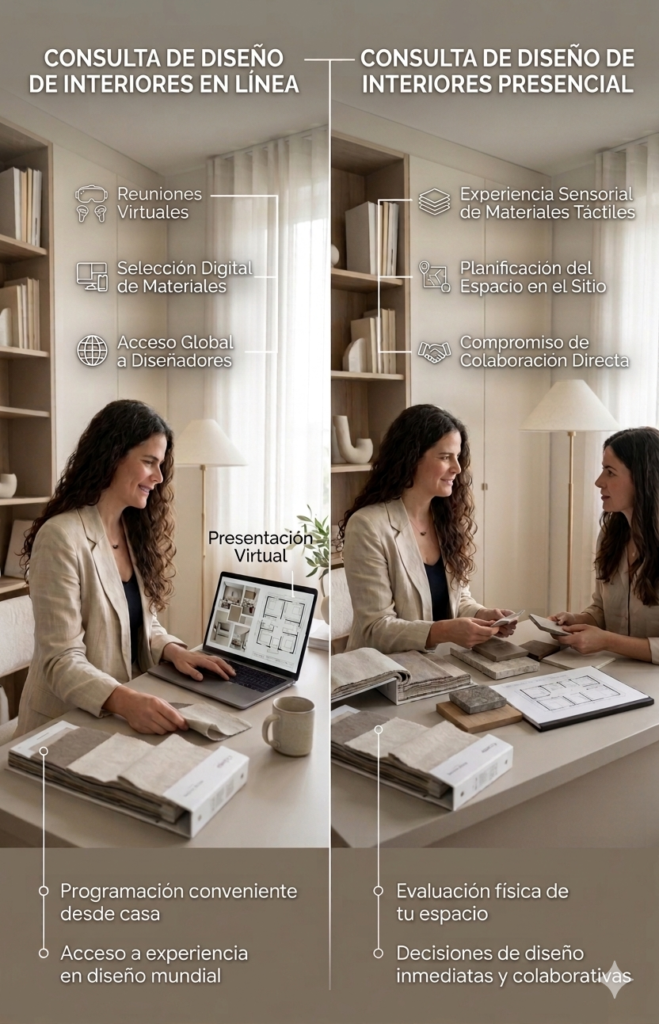 Comparativa diseño online y presencial