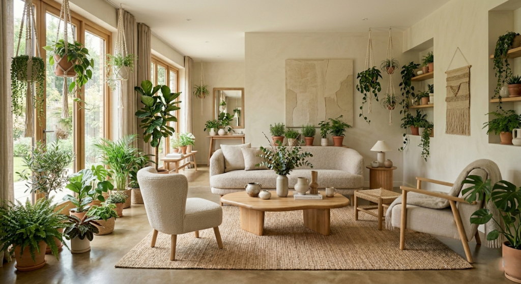 Sala con mala distribución de los muebles que genera estrés visual y sensación de saturación.